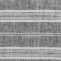 Скатертная  150 см лён 100%, 265 г/м&sup2; чёрный, белый  полоска 