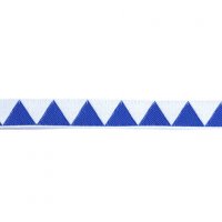 Лента жаккардовая  "8632" 1.8 см полиэфир 100% синий, белый  треугольники 
