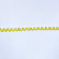 Тесьма зиг-заг (вьюнчик)  0.5 см полиэстр 100% белый, жёлтый   