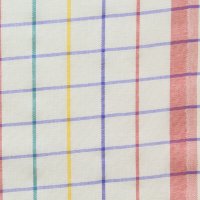 Полотенечная пестроткань 50 см хлопок 70%, лён 30%, 165 г/м² разноцветный  полоски в клетку на белом