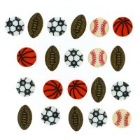 Пуговица декоративная мячи 18 шт., пластик   мяч, футбол, баскетбол, регби, гольф 