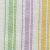 Постельная  220 см лён 50%, хлопок 50%, 170 г/м&sup2; жёлтый, синий, сиреневый, зелёный  полоска на белом
