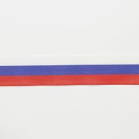 Лента репсовая  "флаг россия" 2.5 см  белый, синий, красный   