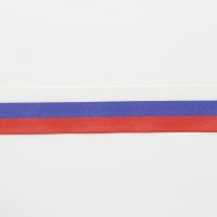 Лента репсовая  "флаг россия" 2.5 см  белый, синий, красный   