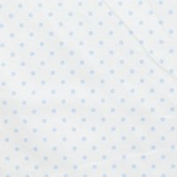 Поплин  150 см хлопок 100%, 110 г/м&sup2; голубой  горошек 4 мм на белом