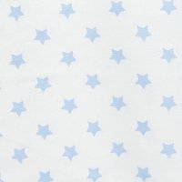 Поплин  150 см хлопок 100%, 110 г/м&sup2; голубой  звёздочка на белом