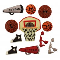 Пуговица декоративная баскетбол пластик    