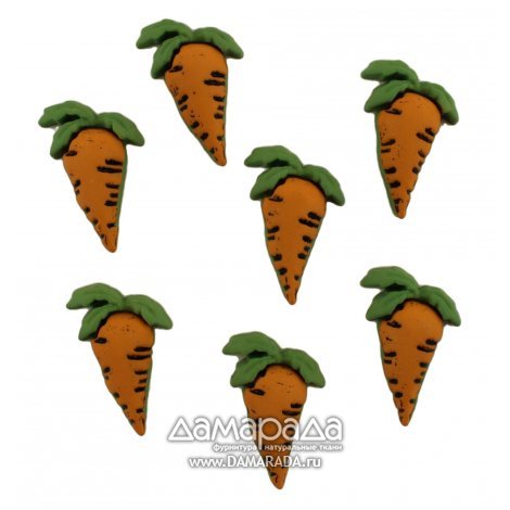 Пуговица декоративная морковки 7 шт. пластик