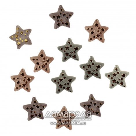 Пуговица декоративная звёздочки со звёздочками 10 шт. пластик