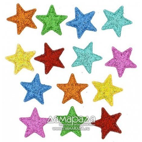 Пуговица декоративная звёзды 14 шт. пластик
