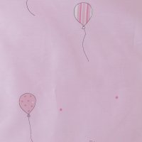 Сатин  160 см хлопок 100%, 115 г/м&sup2; белый, розовый  воздушный шар на розовом