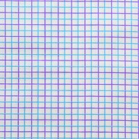 Перкаль  150 см хлопок 100%, 125 г/м&sup2; голубой, фиолетовый  клетка 6 мм на белом