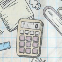 Бязь  150 см хлопок 100%, 125 г/м&sup2; коричневый, бирюзовый, чёрный  школа на белом