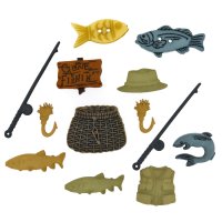 Пуговица декоративная 7 шт., пластик   рыбалка, рыбы 