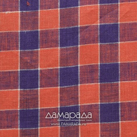 Сорочечная  150 см. клетка 2 х 2 см лён 100% 125 г/м²