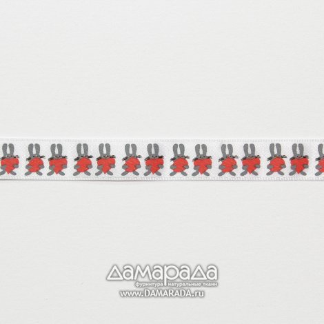 Лента атласная с рисунком 1.2 см. полиэстр 100%